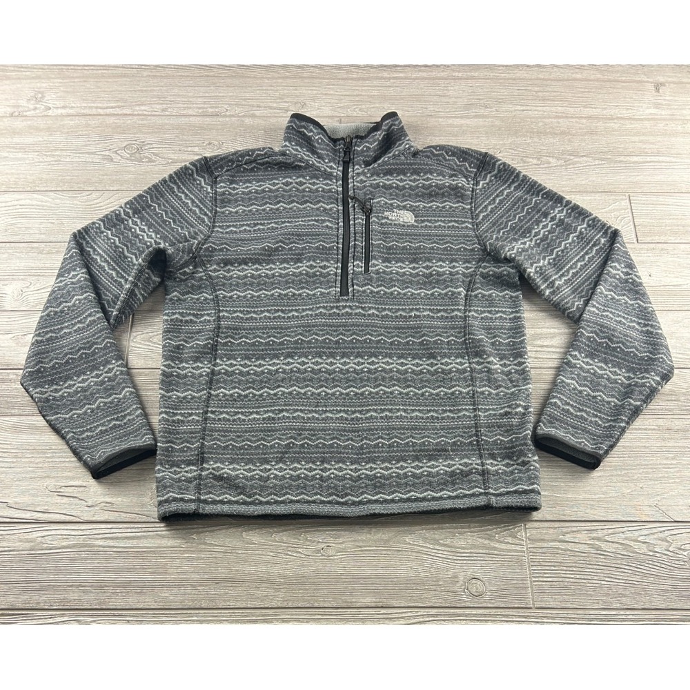 THE NORTH FACE Nordic 1/4 Zip Fleece Men's Size Small Gray Mock Neck